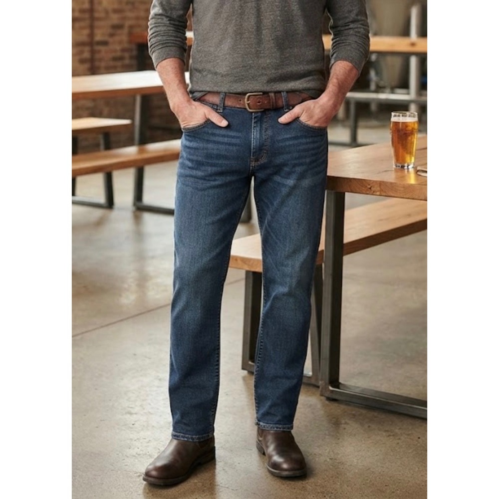 Levis 559 Relaxed Straight‎ Jeans Mens 44x32 Medium Wash Blue Denim 0559-0058